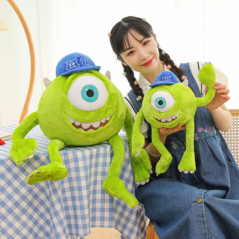 Boneco de Pelúcia Mike da Disney, da Universidade dos Monstros, com Chapéu, Olhos Grandes e Pernas Longas