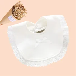 Baby Bib double - sided White Gauze Saliva Towel Lace Princess Wind Bib Baby Princess Sweet Burp Cloth Waterproof