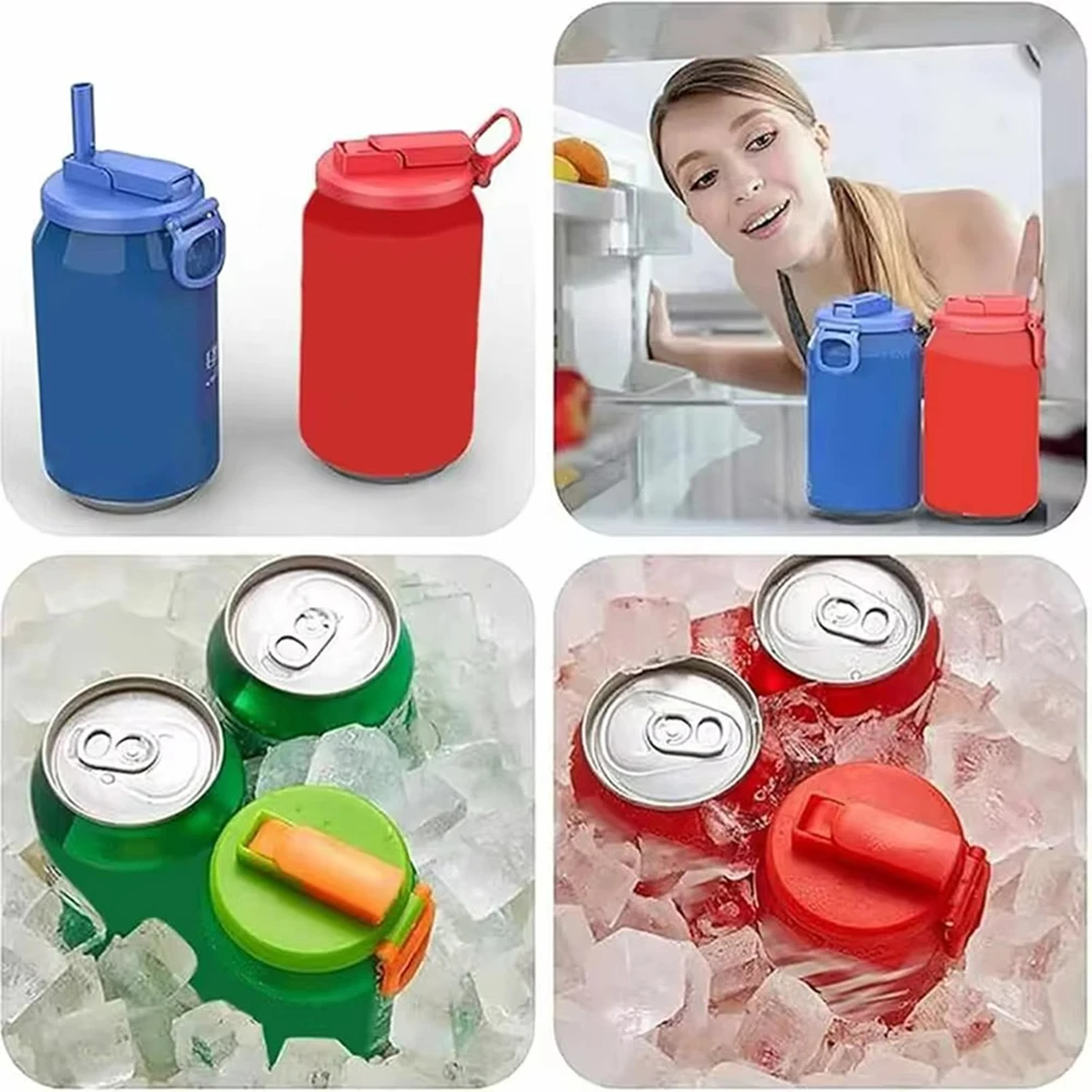 Portable Plastic Soda Can Lids Replacement Cup Lid Straws Soda ​Can Covers Juice Beer Can Covers For Soda for Bottle Accessories