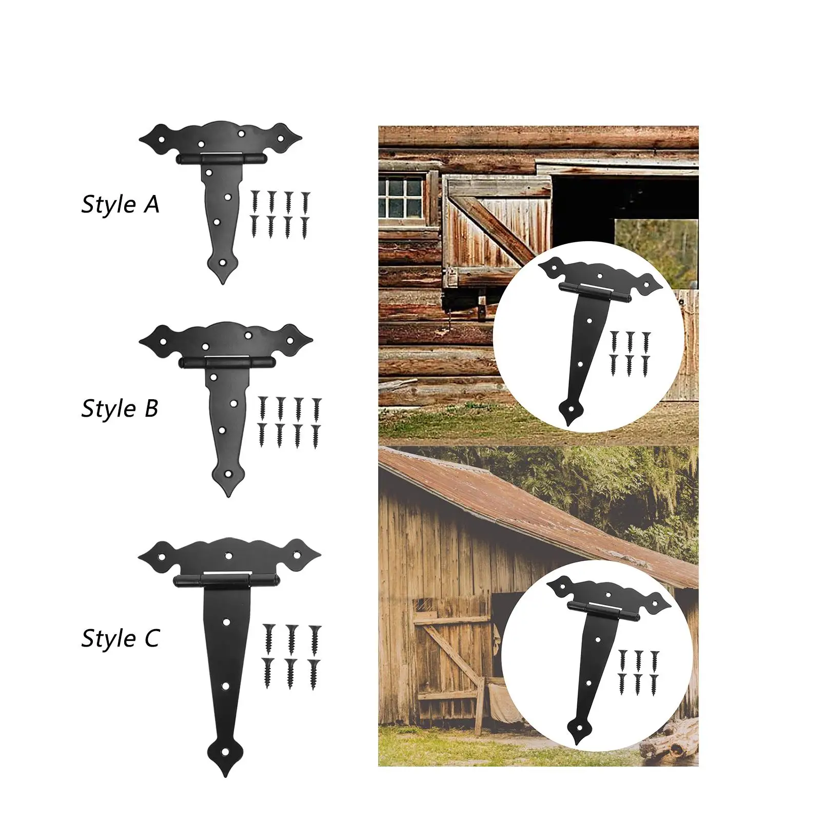 Heavy Duty with Screws Tool Rustproof Tee Hinges T-strap Door Hinges Residential Hinges for Metal Yard Shutter Outdoor Fence Heavy Duty with Screws Tool Rustproof Tee Hinges T-strap Door Hinges Residential Hinges for Metal Yard Shutter Outdoor Fence