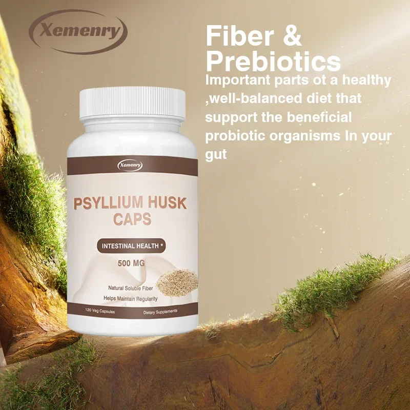 Psyllium Husk Capsules | Digestive Supplement - Relieve Bloating, Gas