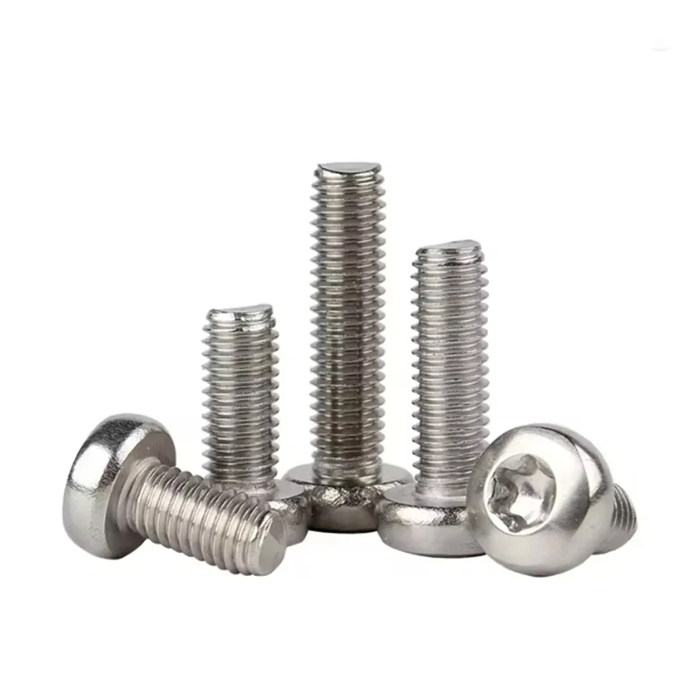 100pcs M1.4 M1.6 M2 M2.5 M3 304 Stainless Steel Torx Round Pan Head Screw Six-Lobe Machine Screws Length 3/4/5/6/8/10/12/14-30mm