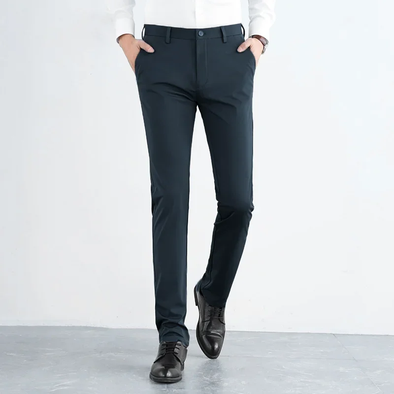 

Мужские брюки, деловые повседневные прямые эластичные тонкие рабочие брюки, многофункциональные дышащие брюки, мешковатые мужские уличные брюки для бега