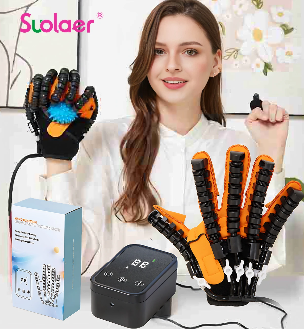 

Hemiplegia Rehabilitation Equipment Stroke Recovery Robot Glove Cerebral Infarction Training Device Finger Hand Function Workout