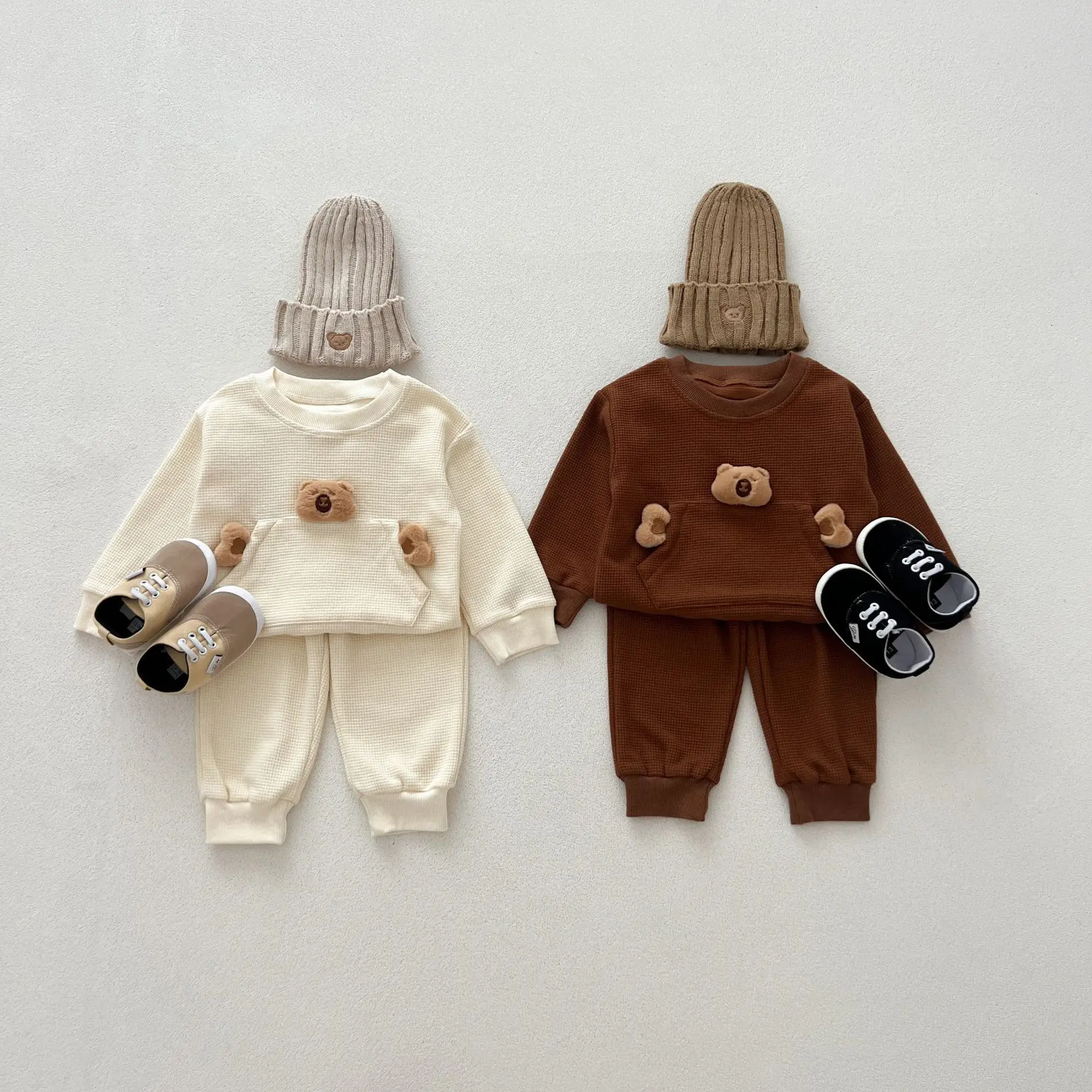 

Baby Boy Clothes 2024 Autumn Winter 2pcs Sets For Girl Cute Cartoon Bear Long Sleeve Tracksuit Outfit Infants Kids Suit 0-3 Year