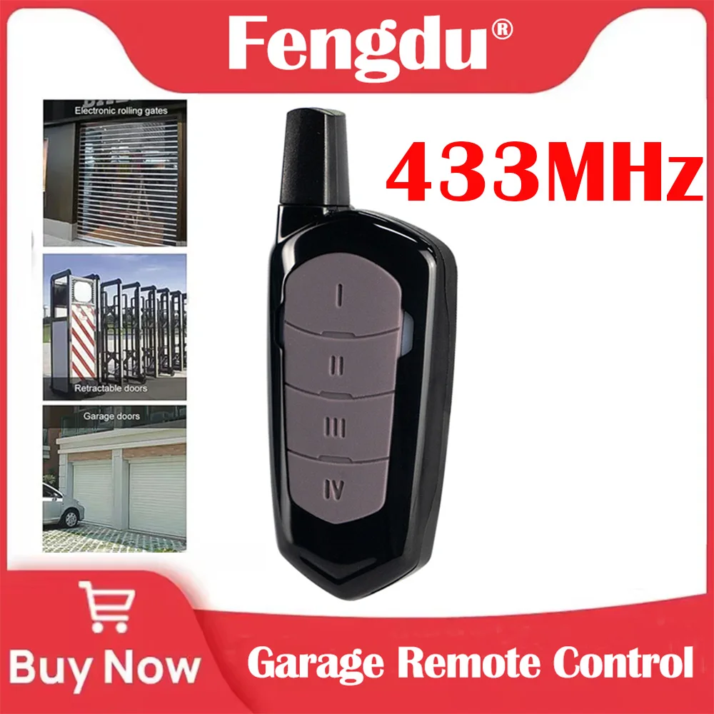 

Remote Control Garage Door Remote Control 4 Button Fixed Learning Code 433 315 868MHz for Electric Gate Garage