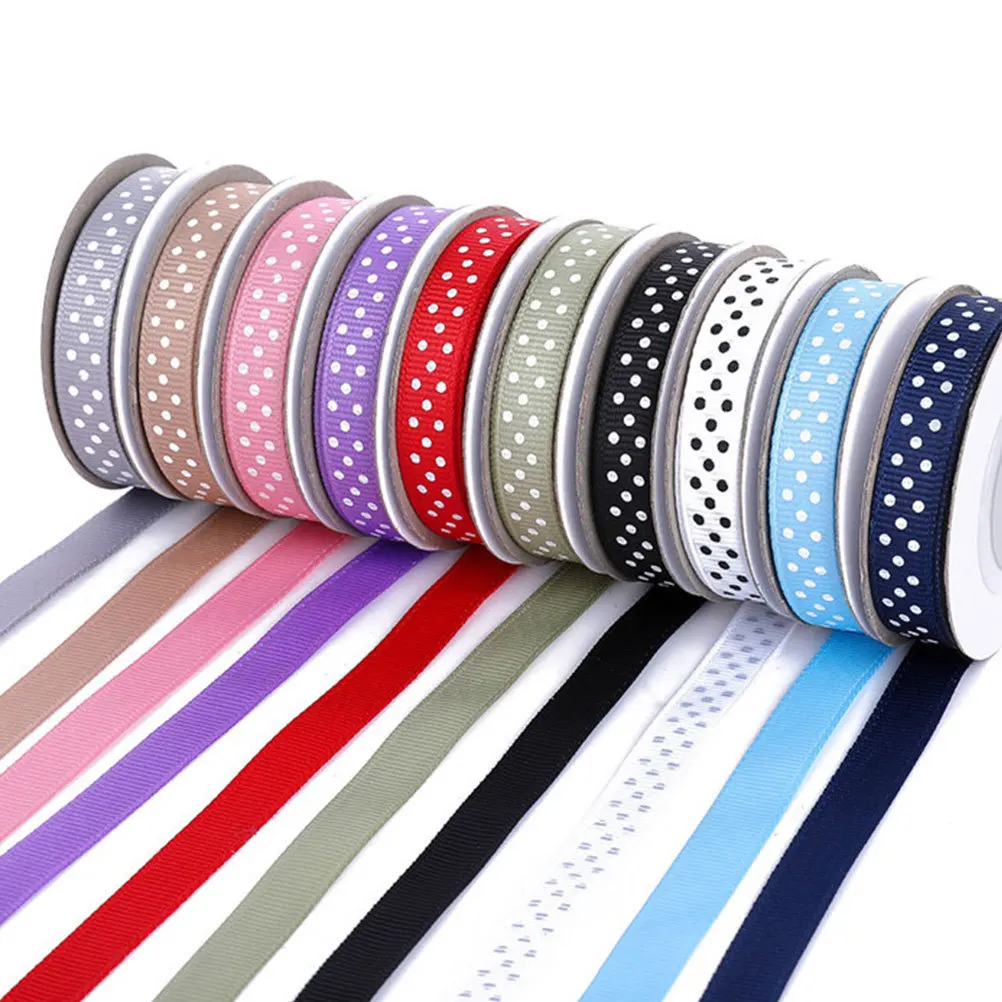 

5 Rolls 1Cm Width Dotted Ribbon For Diy Craft Supplies Party Decoration Gift Wrapping Ribbon Roll Craft Accessories