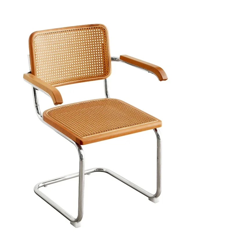 

Solid wood medieval rattan dining ins style Nordic retro home back chair coffee chair