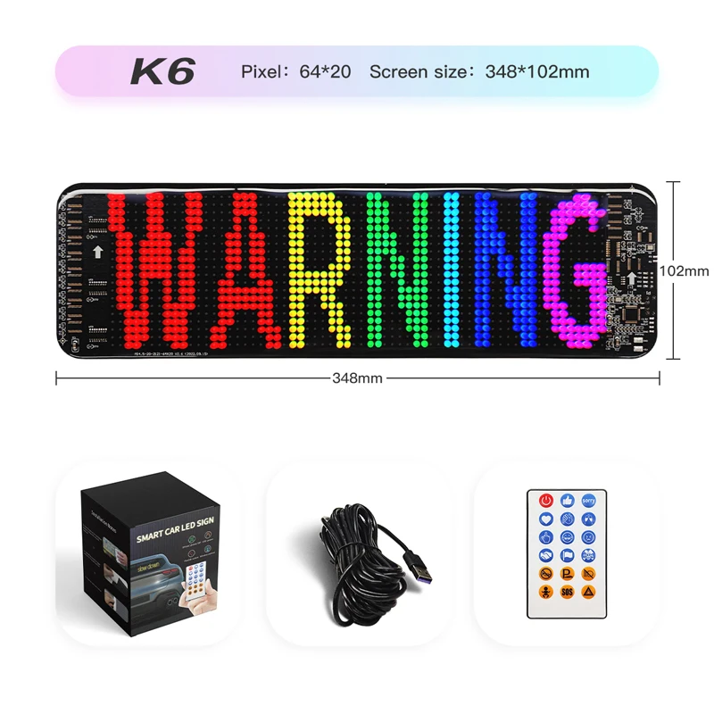 34,8x10,2 см/49,2x11 см/60x12 см USB-разъем светодиодный глазок для оконного экрана автомобиля беспроводной клейкий светодиодный светильник матричный пиксельный светильник