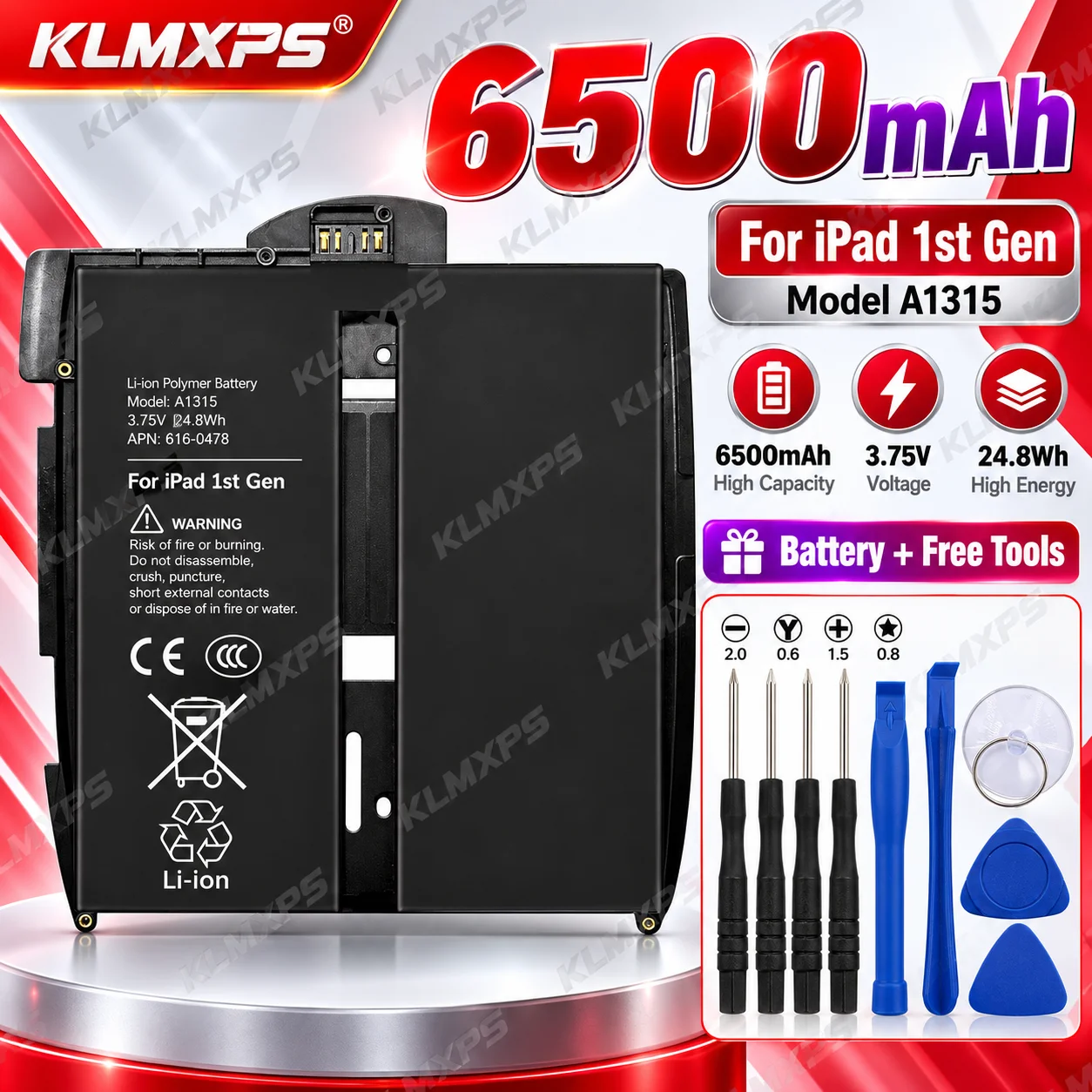 Wholesale In Stock Built-in Fast Charging Board Lithium Tablet Battery Compatible with Apple iPad 1 A1315 Replacement