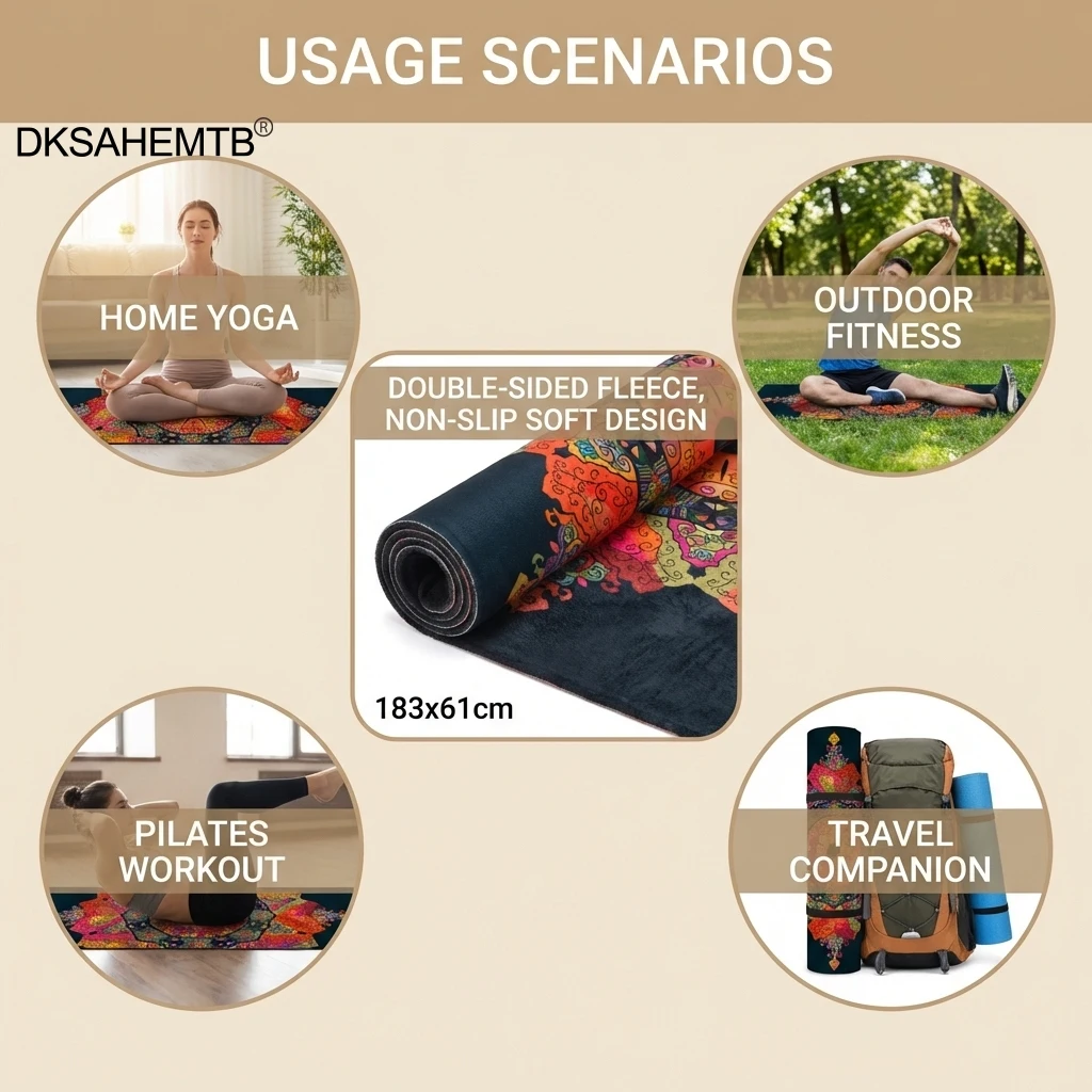 Tapete yoga doble cara antideslizante – Suave para gimnasio y exterior - imagen 5