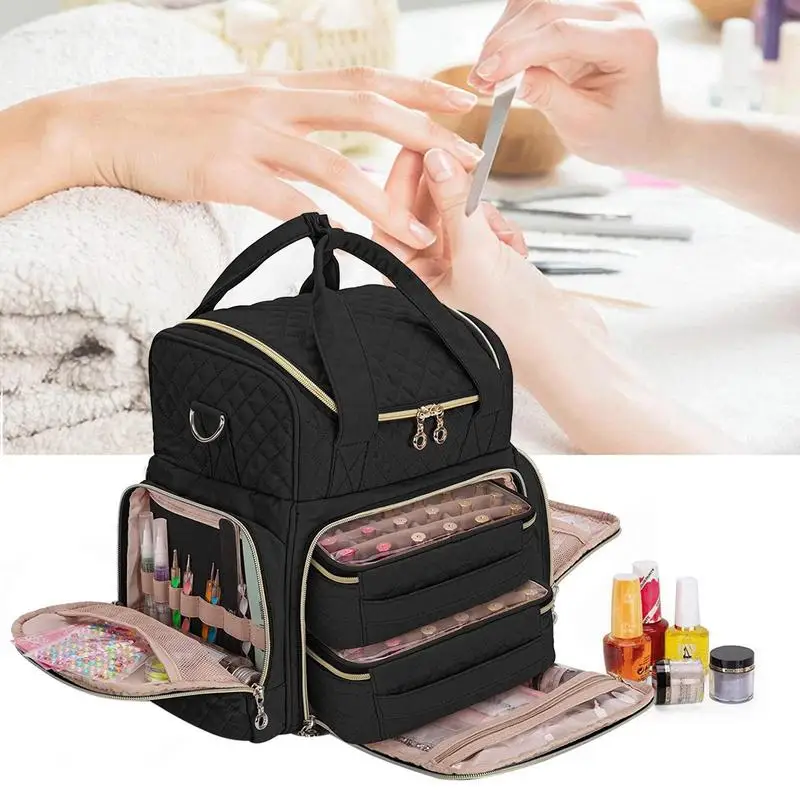 Large Portable Nail Polish Organizer Bag Make Up Storage Case Travel Carrying Bags Cosmetic Handbag Toiletries Tools Organizer