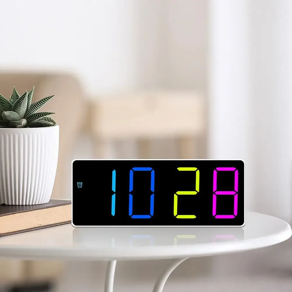 12/24H Voice Control Digital Alarm Clock For Bedroom LED Electronic Clocks with Temperature Display 3 Adjustable Brightness