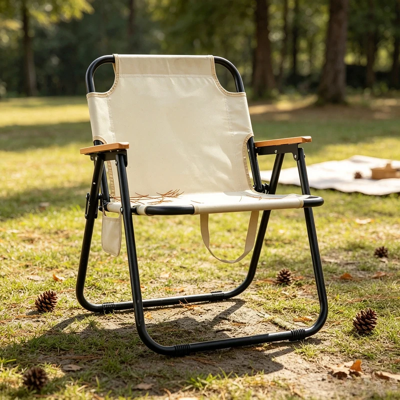 Commercial Grade Spring Camping Chair,Thickened Steel Tube Heavy Duty Folding Portable Comfort Lounge for Outdoor Garden & Patio