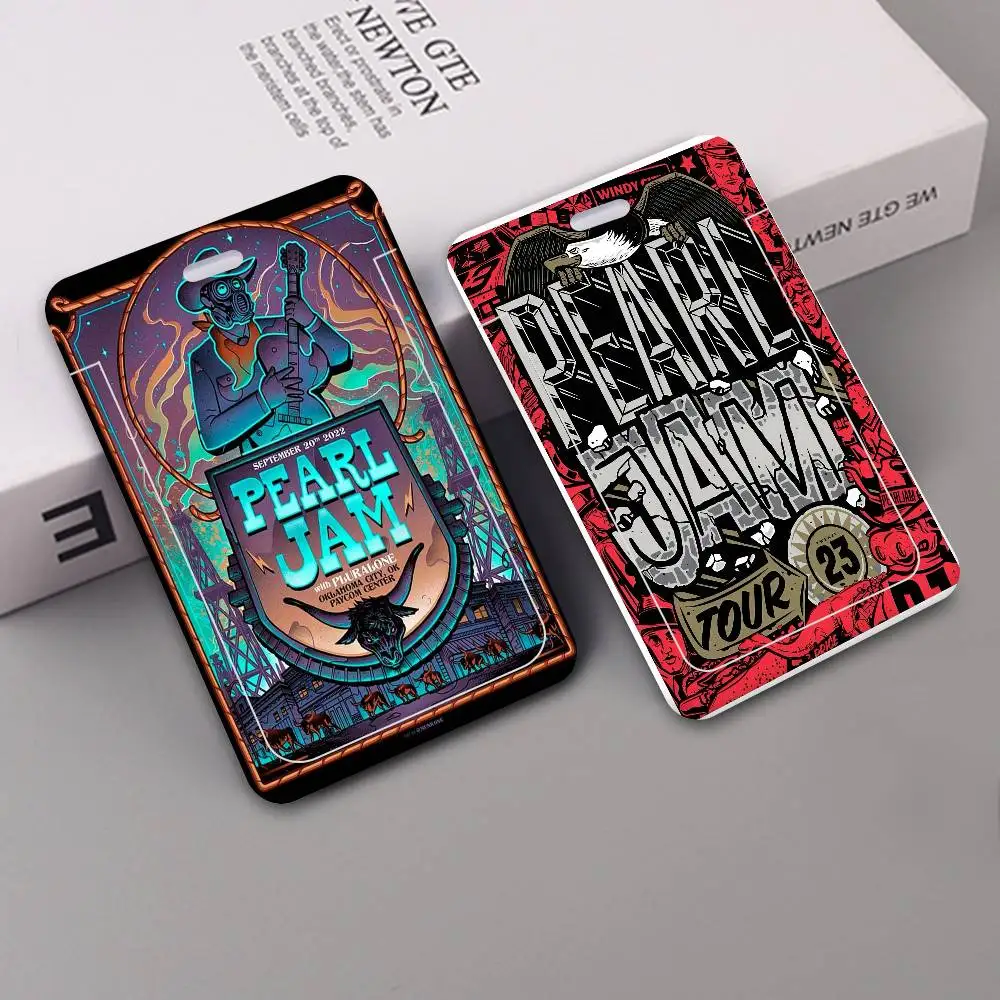 

P-Pearl J-Jam Band ID Badge Card Holder Lanyard Kids Credit Card Case Neck Strap Door Card Holder Credentials Gift