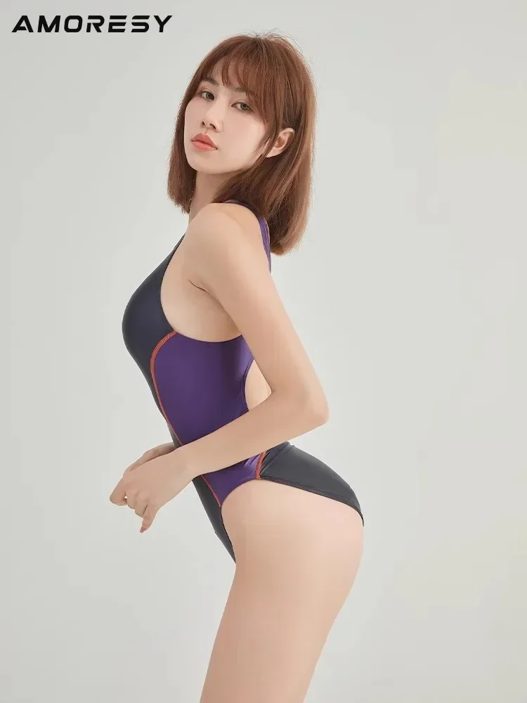 발레 체조 아이스 스케이팅 점프수트, 글로스 서핑 경쟁, 핫 용수철 휴가 컬러 매칭 수영복