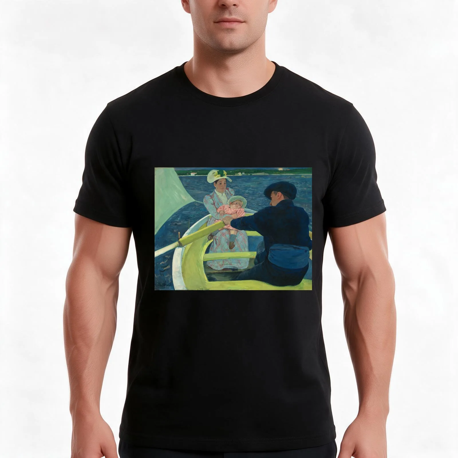 Mary Cassatt - The Boating party, 1893/1894 T-Shirt, Summer Casual Cotton Tee, Oversized Streetwear Tops, Vintage Graphic Print