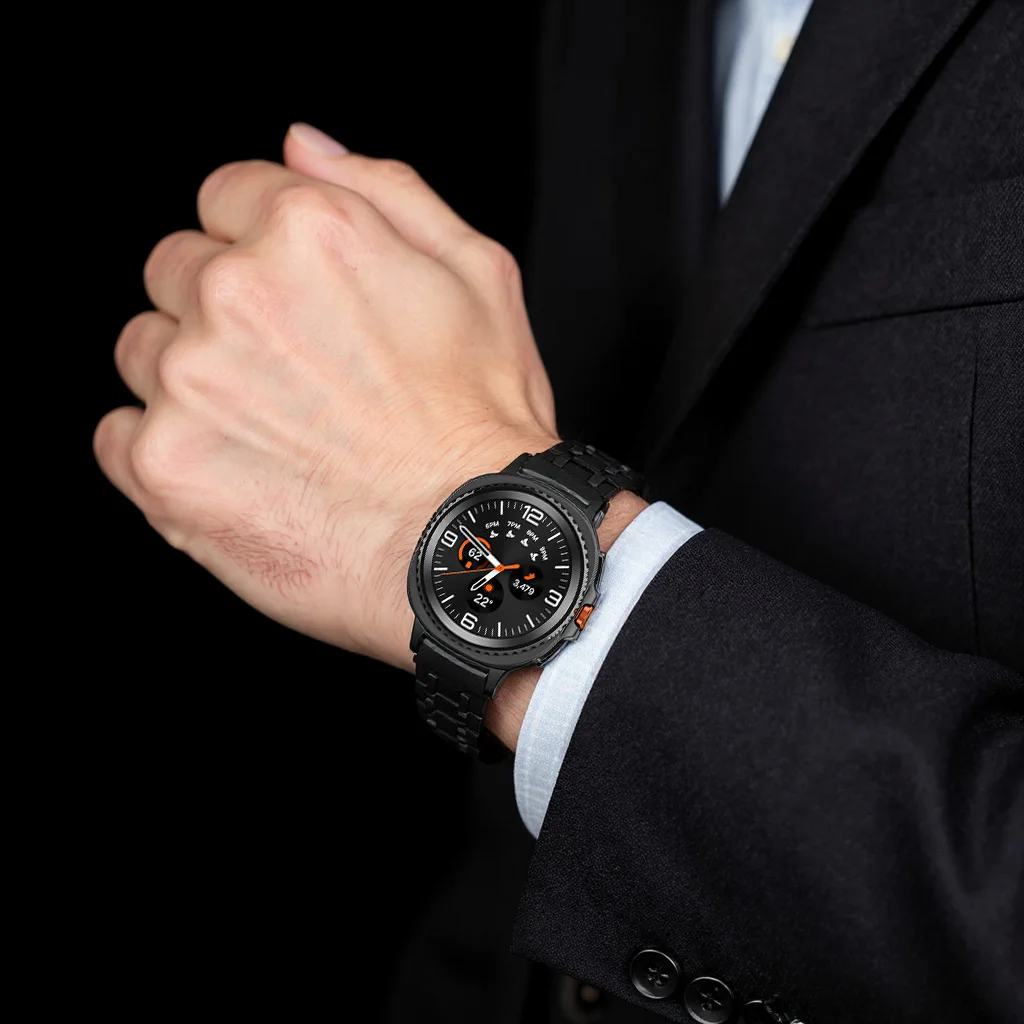 سوار معدني من الفولاذ المقاوم للصدأ لساعة سامسونج جالاكسي Watch8 44 مللي متر 40 مللي متر سوار ربط لساعة سامسونج 8 كلاسيكي 46 مللي متر حزام بدون فجوات