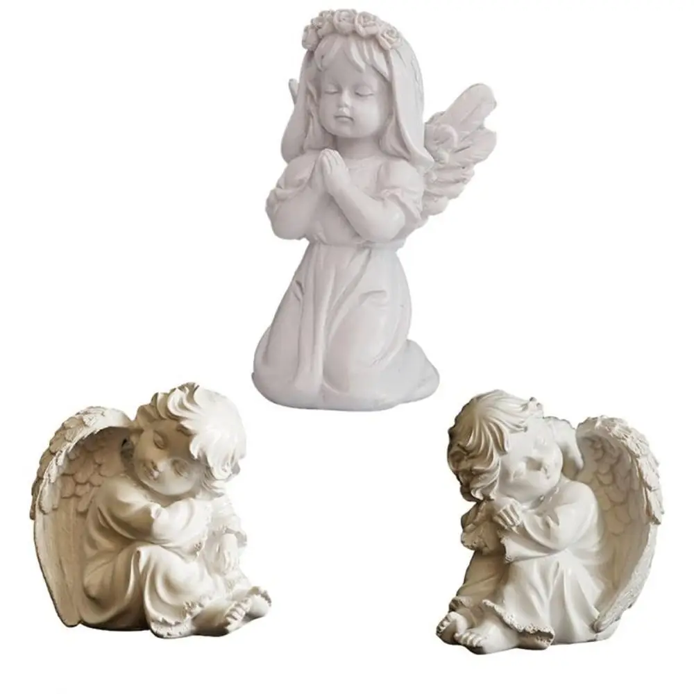 Prayer Pray Little Angel Delicate Gift High Quality Desktop Ornaments Resin Crafts Garden Sculpture Winged Angel Statue