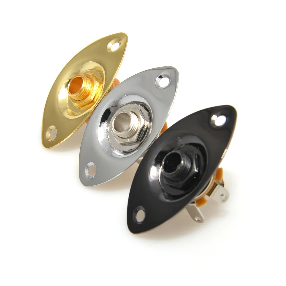 

Square Style Plate Guitar Bass 1/4 Output Input Jack Socket for Electric Guitar Black Gold Chrome Gutiar Parts