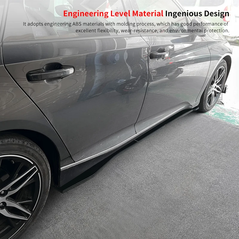 

Hot Sale Car Side Skirt Adjustable Bumper Gloss Black Appearance Modifiedextension Rocker Plate Lip For Honda Accord 2018-2021