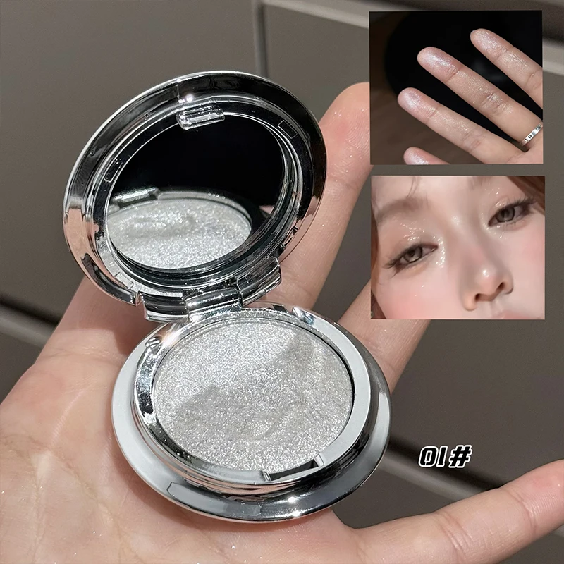 CACE resaltador monocromático en polvo champán brillo dorado iluminar maquillaje de ojos brillante textura de puré paleta de sombra de ojos de diamante