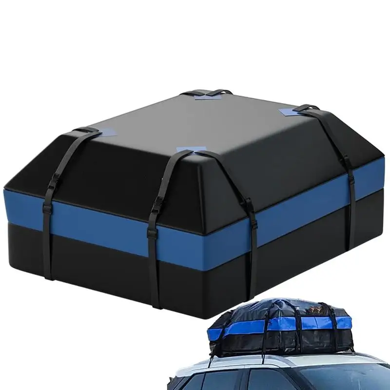 Car Roof Bag 600D Rooftop Cargo Carrier Without Roof Rack Waterproof Rooftop Cargo Carrier With Anti-Slip Mat 8 Reinforced