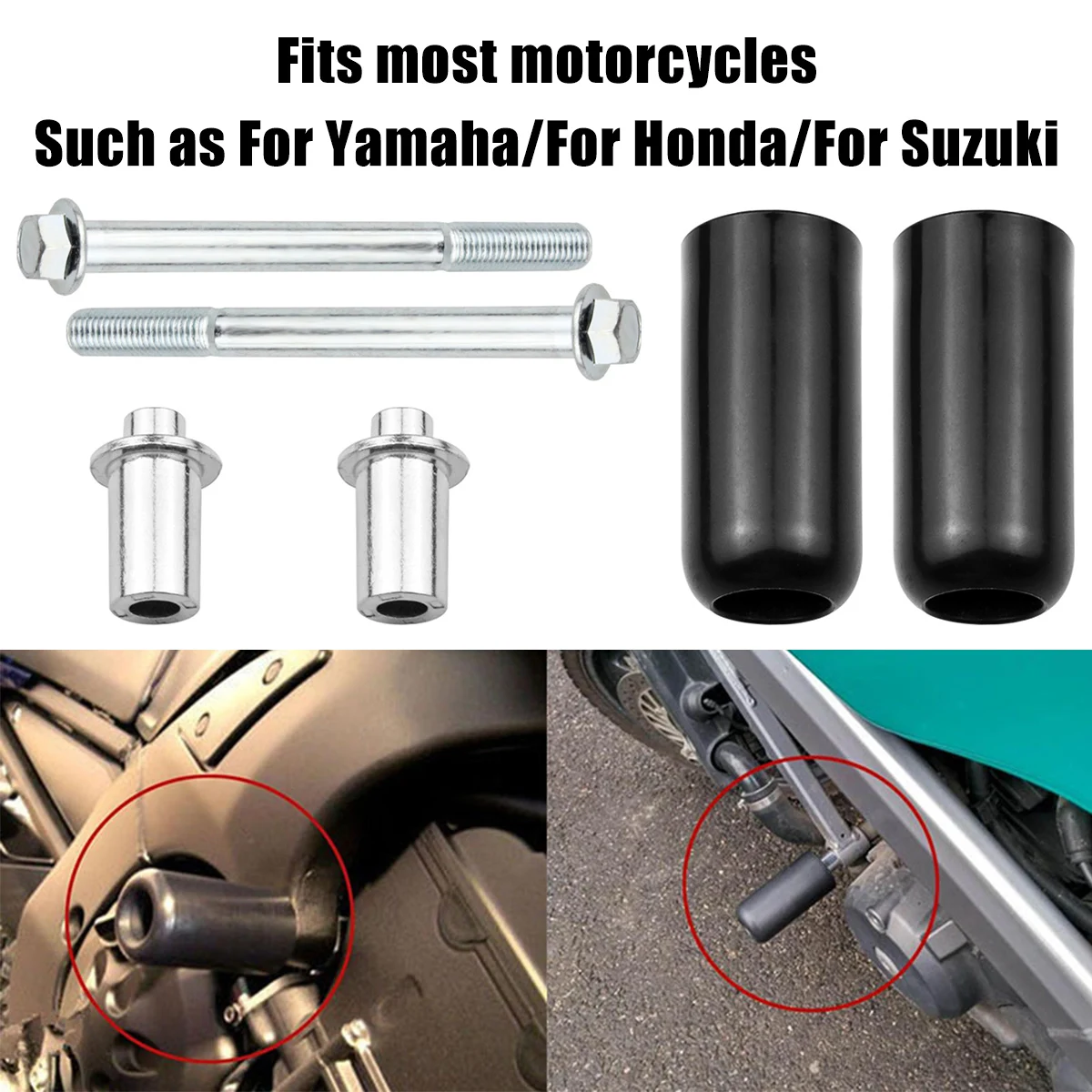 Frame Sliders Universal Large Motorcycle Frame Sliders Anti Crash Protector Kit Motorcycle Accessories Compatible With Suzuki
