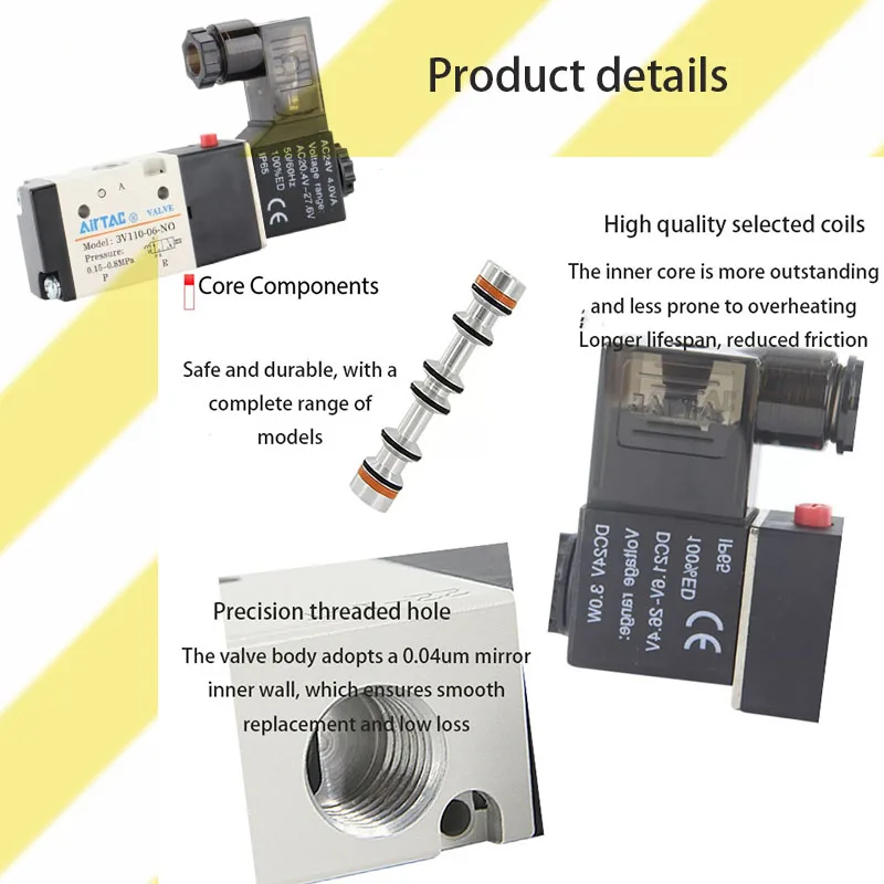 Three-Way Reversing Valve Multi-Specification Accessory Two-Position Normally Open Series Adapter 3V11006/21008/31008/31010