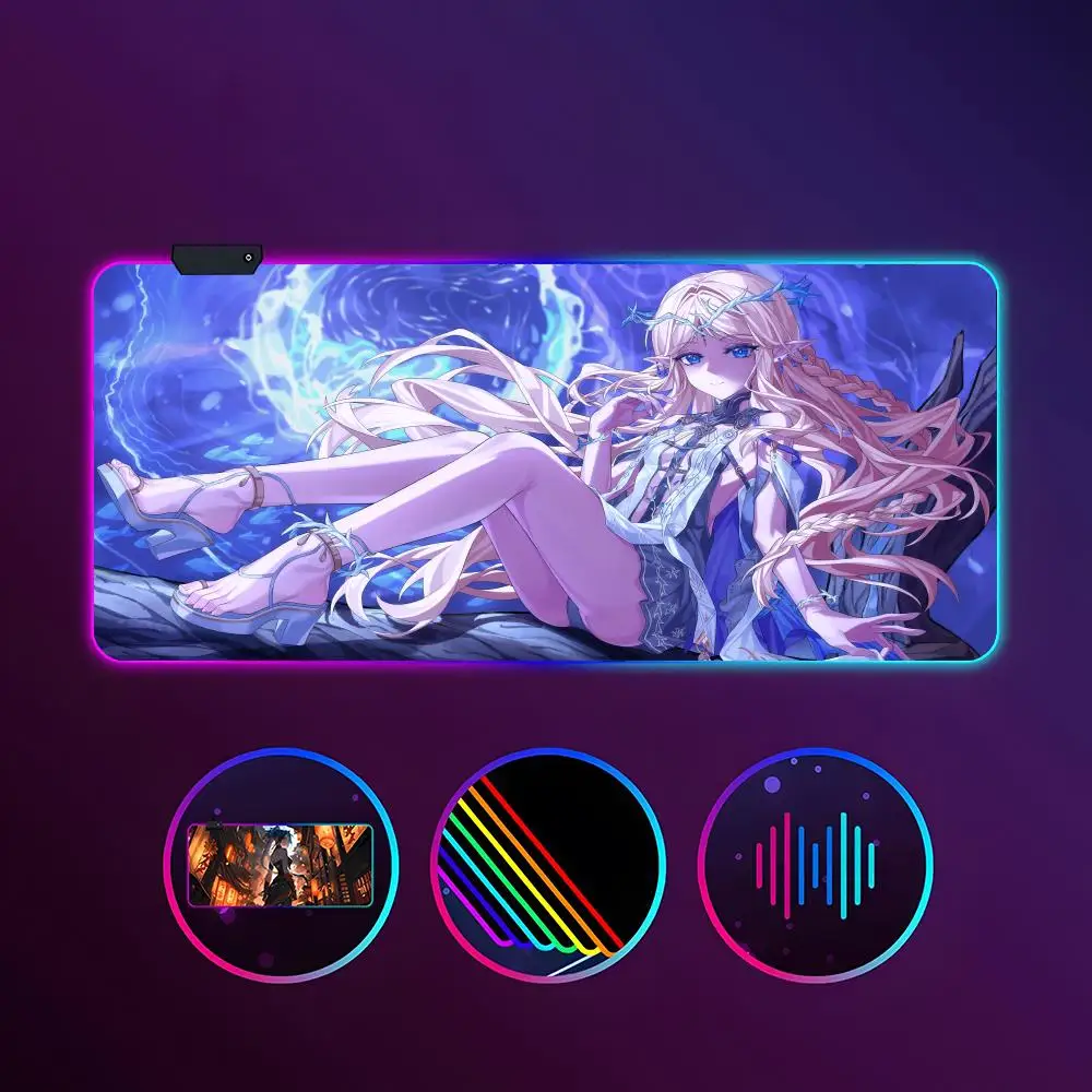 

Cartethyia Wuthering Waves Mouse Pad RGB Luminous 900X400mm Large Table Mat Non-slip Extra Large Game Office Mouse Pad