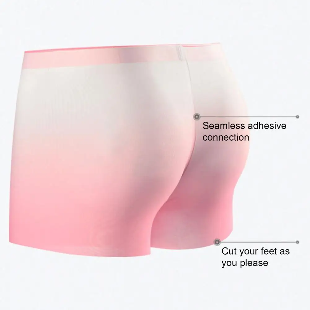 Men Shorts Briefs Men Gradient Color Underwear Men\'s Seamless Gradient Color Ice Silk Underwear with U-convex Design for High