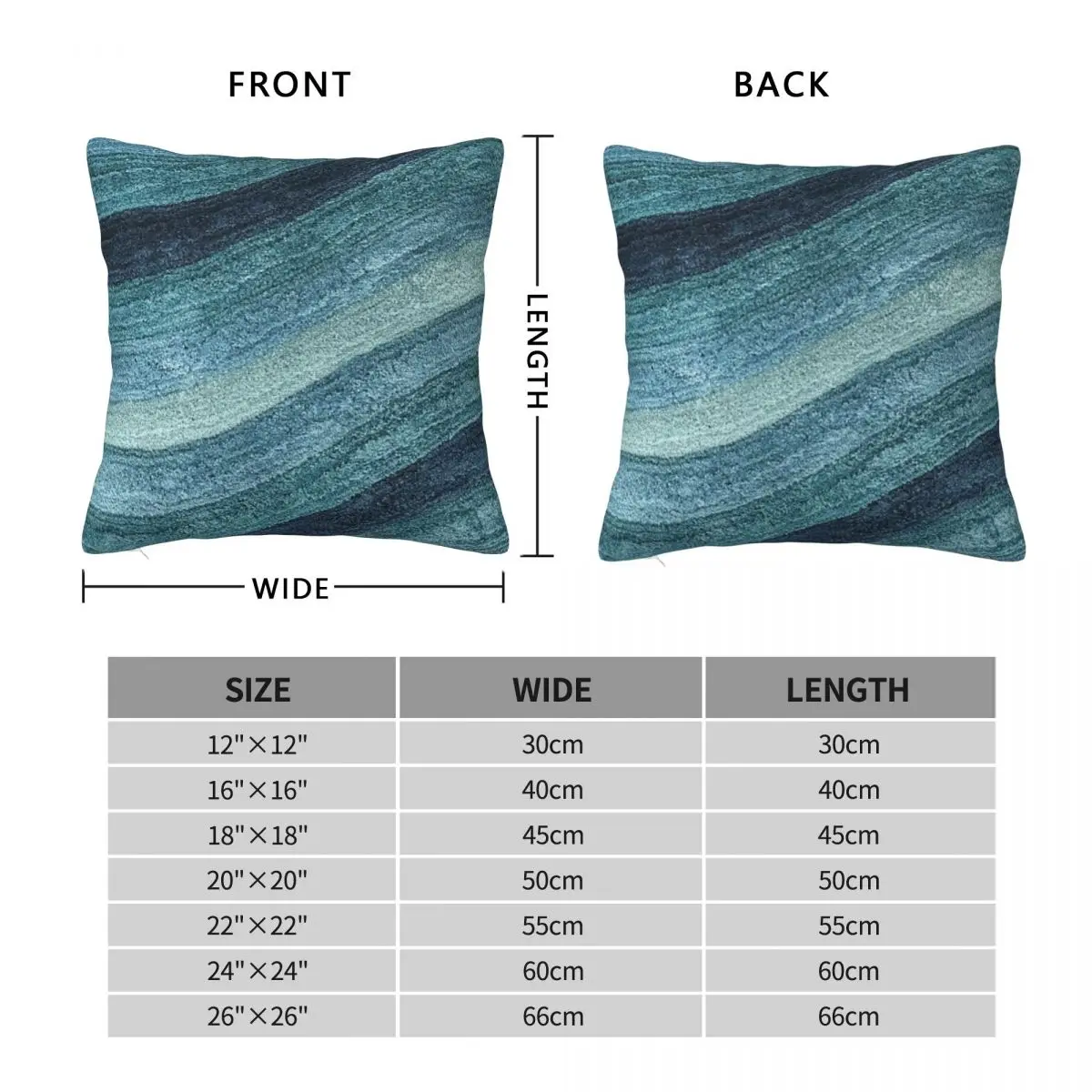Blue And Green Wavy Lines Square Pillowcase Polyester Linen Velvet Creative Zip Decorative Throw Pillow Case Home Cushion Cover