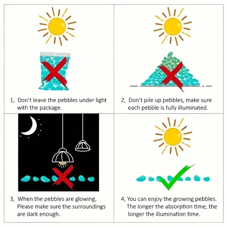 8,000 قطعة/حصى حديقة مضيئة - لخزانات الأسماك - المروج - لتزيين المهرجانات بوعاء، وأحجار مضيئة ذات مناظر طبيعية صغيرة #3