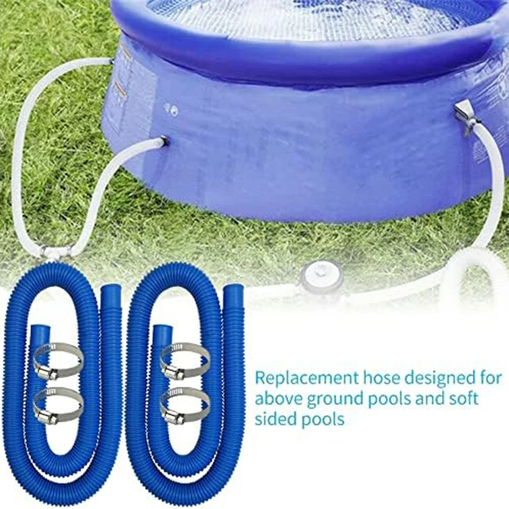 32mm Pool Hose Set With Metal Clips  For Above Ground Pools Accessories Pool Pump Replacement Hose Filter Replacement Hose