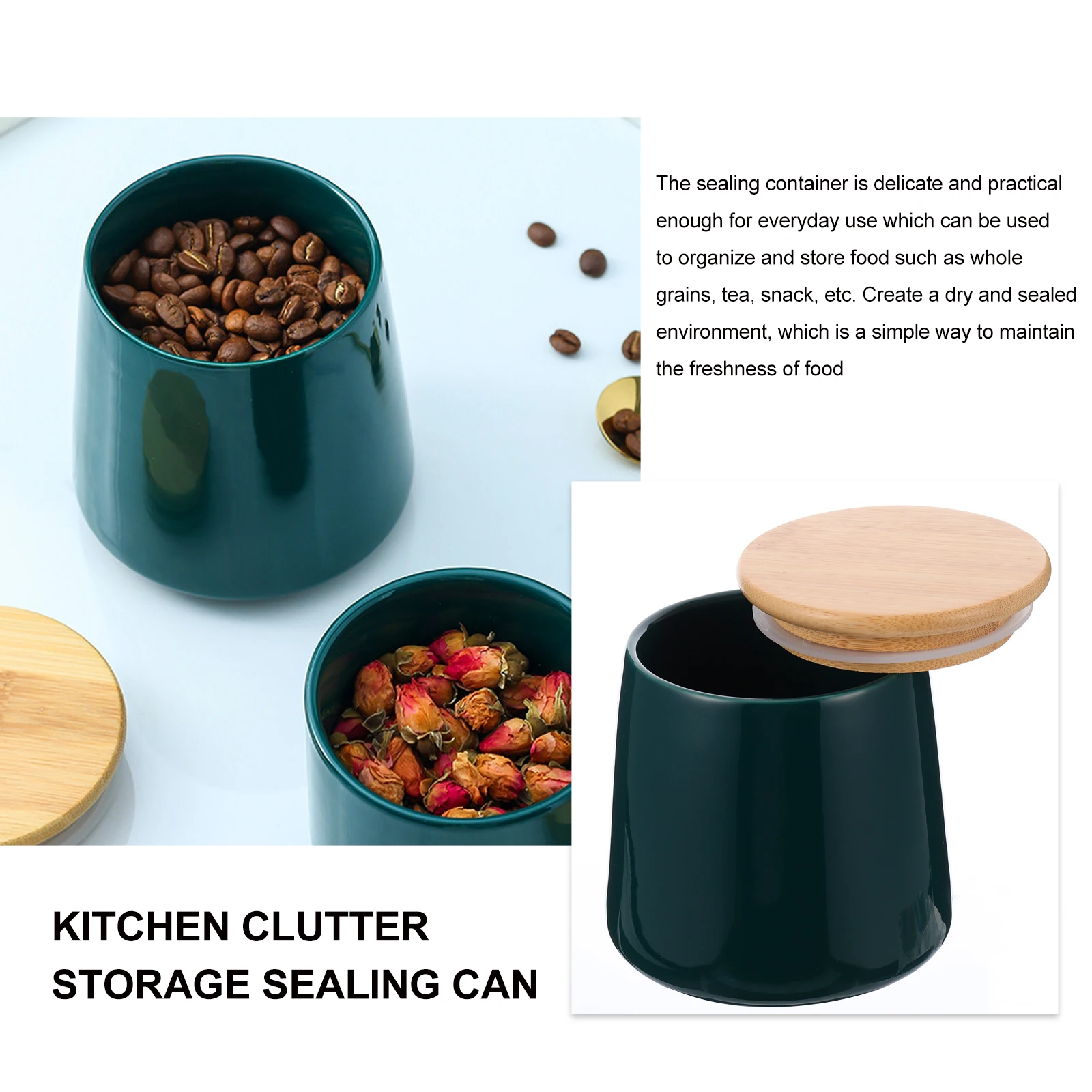 

Food Sealed Jar Ceramic Storage Canister Kitchen Holder Sugar Container Snack Platter Dry Cereal Bottle Houseware Storage Tank