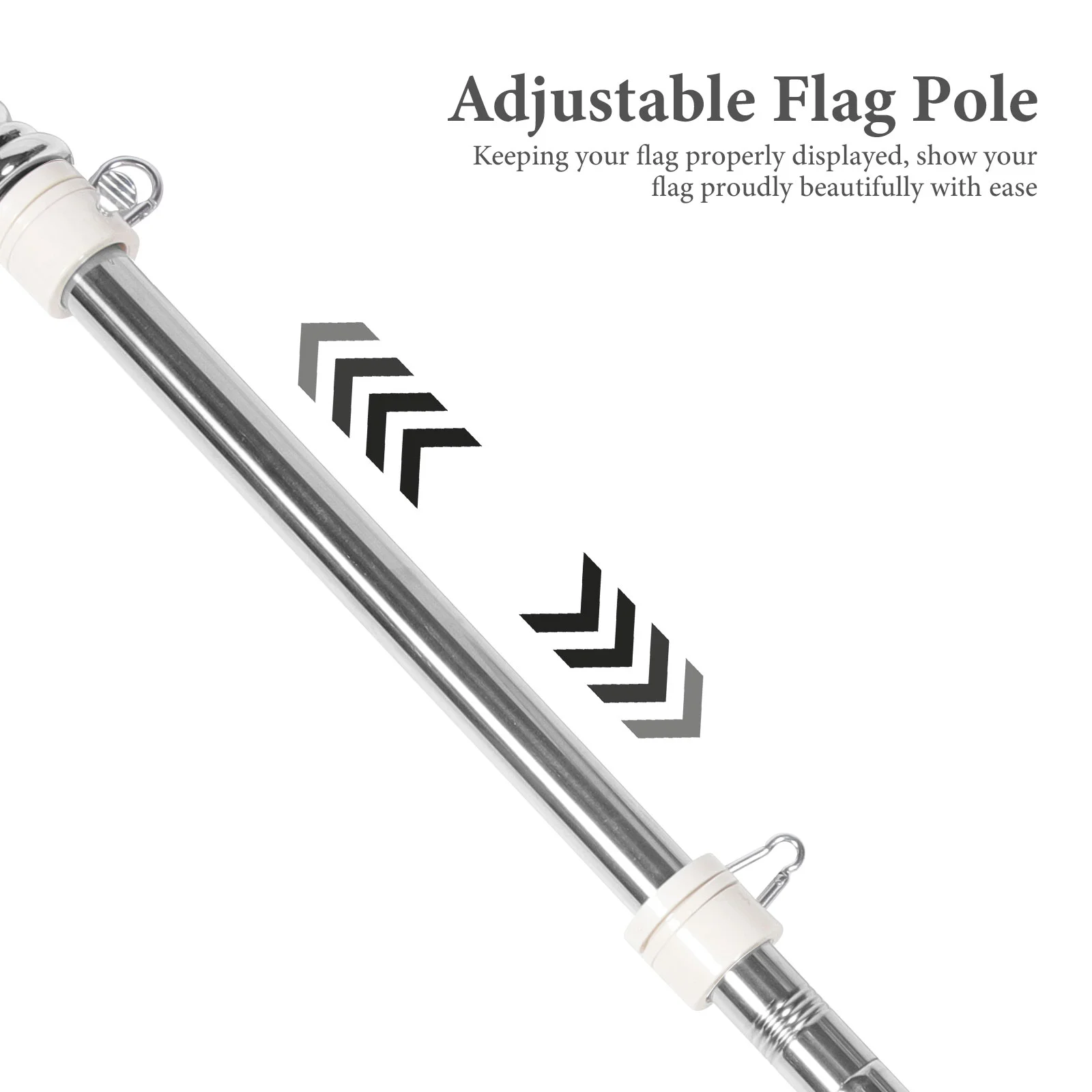 Flagpole with Bracket Adjustable Kit Diagonal Insertion Mount Holder Outdoor Mounting