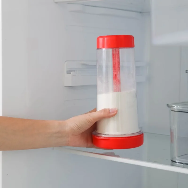 Rotating Flour Sieve with Lid Hand-held Flour Strainer Semi-Automatic Sifter Mixer Sieve Cup Kitchen Gadget Baking Pastry Tools