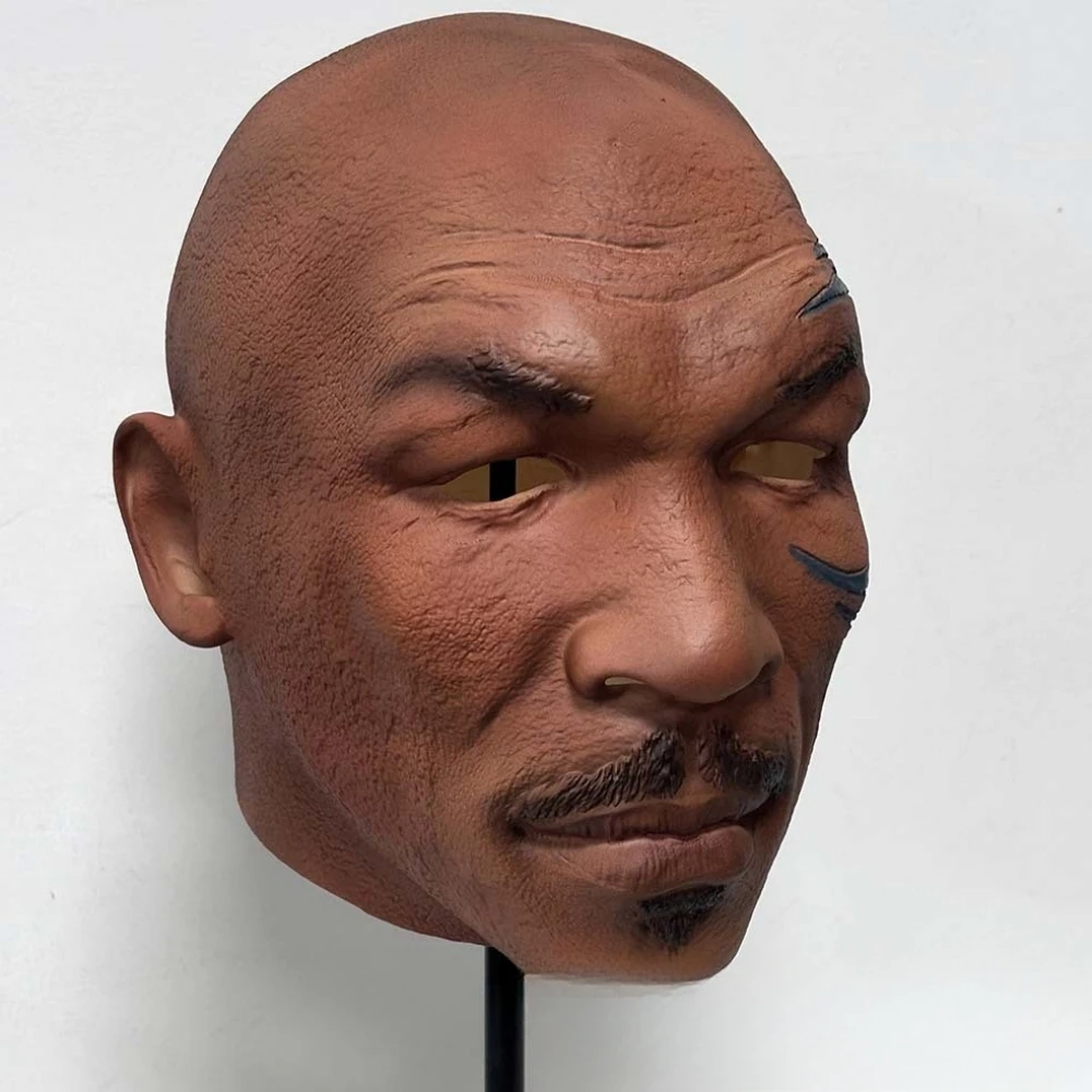 Realistic Tyson Mask Cosplay Boxing King Latex Mask Halloween Carnival Ball Costume Party Headwear Props Fancy Dress