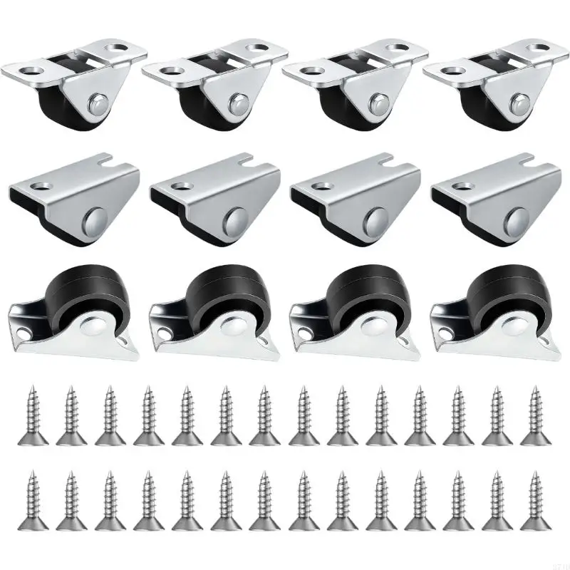 قاعدة عجلات مطاطية دوارة هادئة من TPE، تحكم سلس في الاتجاه، براغي تثبيت سريعة متضمنة للمنزل 37 دينار أردني