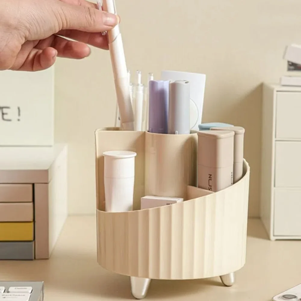 

360°Rotating Pen Storage Box Simple Multi-function Makeup Brushes Holder Home Office Tabletop Storage Stationery Organizer Stand
