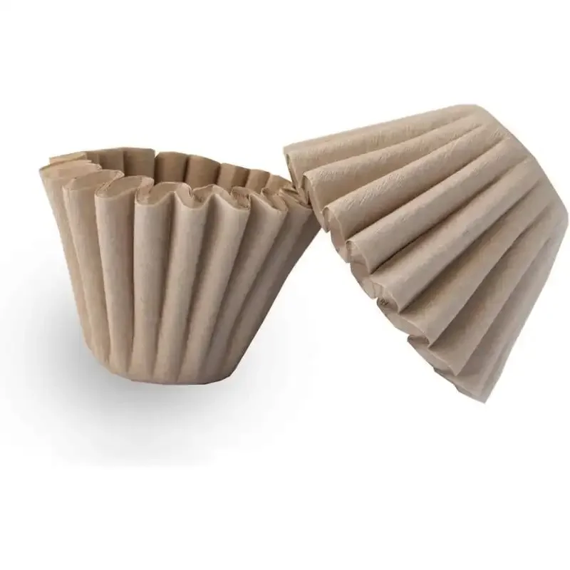 1-4 Cup Basket Coffee Filters,Natural Brown Biodegradable Basket Filters Paper Unbleached for Home Office Use, 50 Count