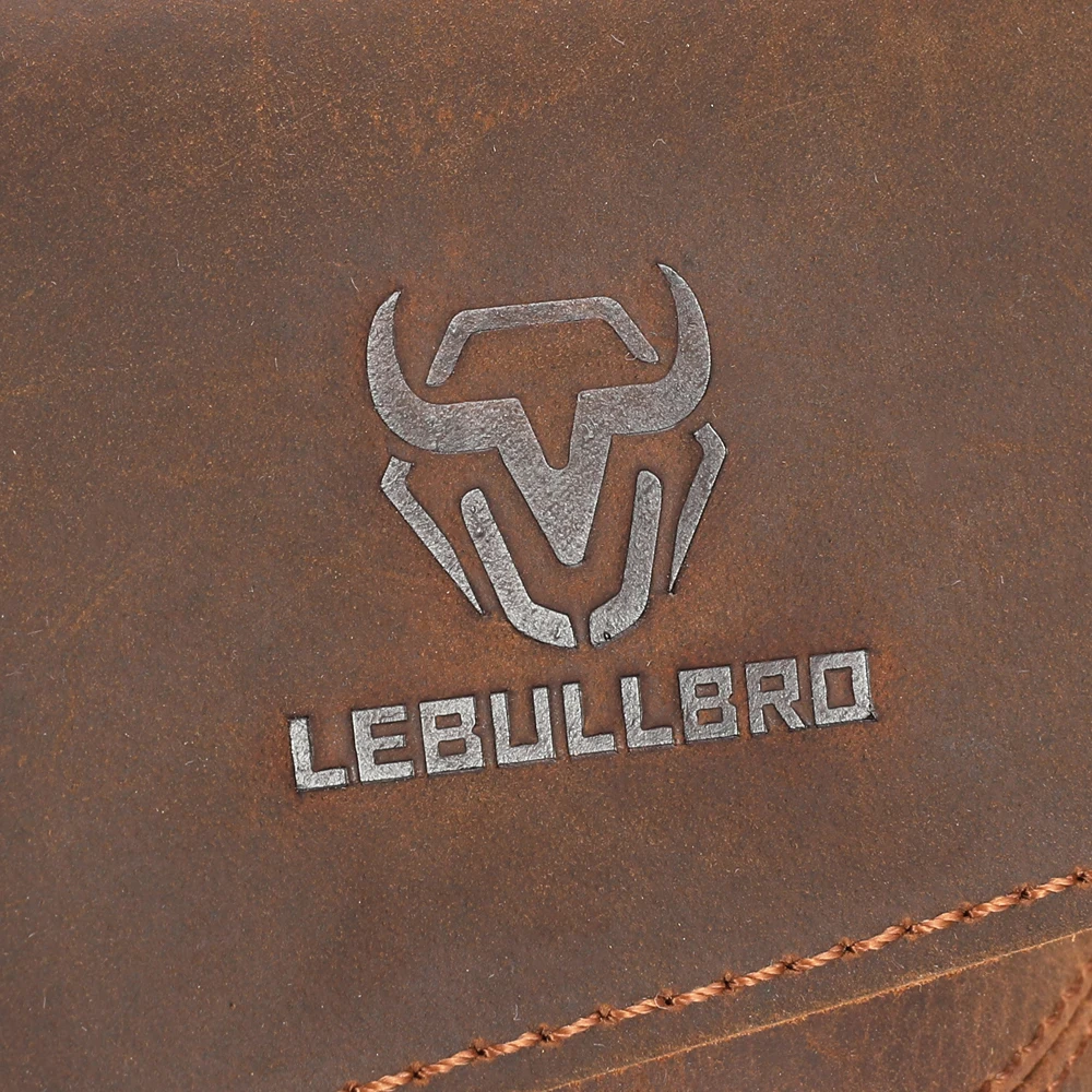 حقيبة LEBULLBRO للرجال من الجلد بكتف واحد مضادة للسرقة وقفل RFID وحقيبة ساعي البريد للأعمال #6