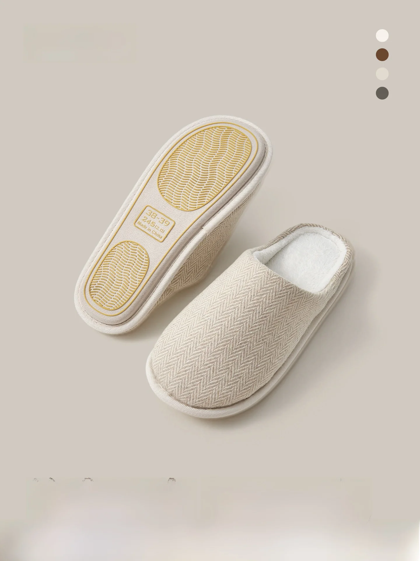

Thiened Fce Cotton Slippers for Couples Autumn Winter Hardwood Floor Soft Bot Office Warmth Anti-Slip Women's Sle