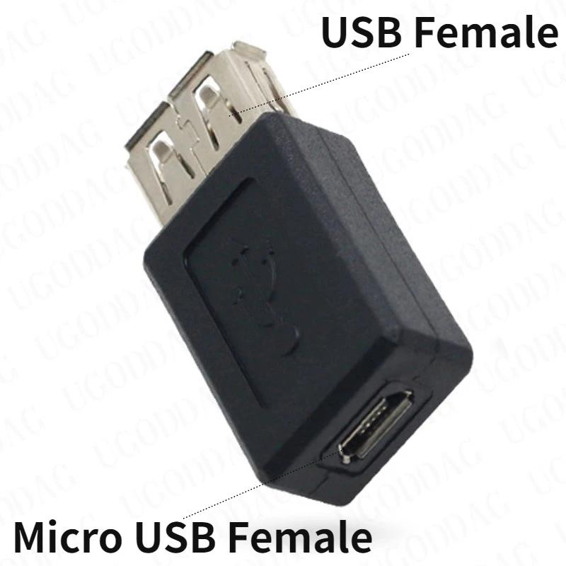 USB 2.0 Type A Female to Micro USB B Female Adapter Plug Converter USB 2.0 to Micro USB Connector Wholesale