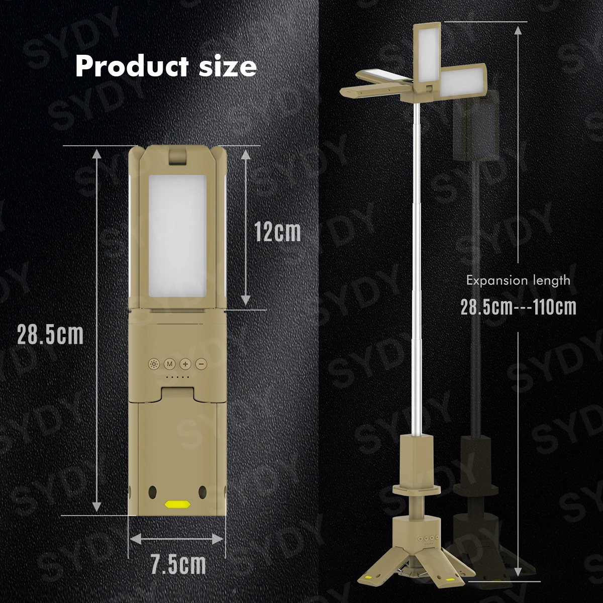 Telescopic Camping Lantern 14000mAh Rechargeable Built-in Magnetic Base Outdoor LED Flashlight for Hiking Fishing Tent Emergency
