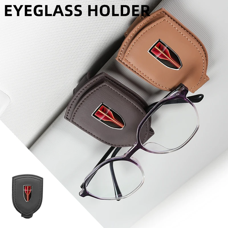 Car Logo Sun Visor Glasses Clip Sunglasses Holder For Hongqi HS5 H5 H9 E-QH5 HS7 E-HS9 H7 E-HS3