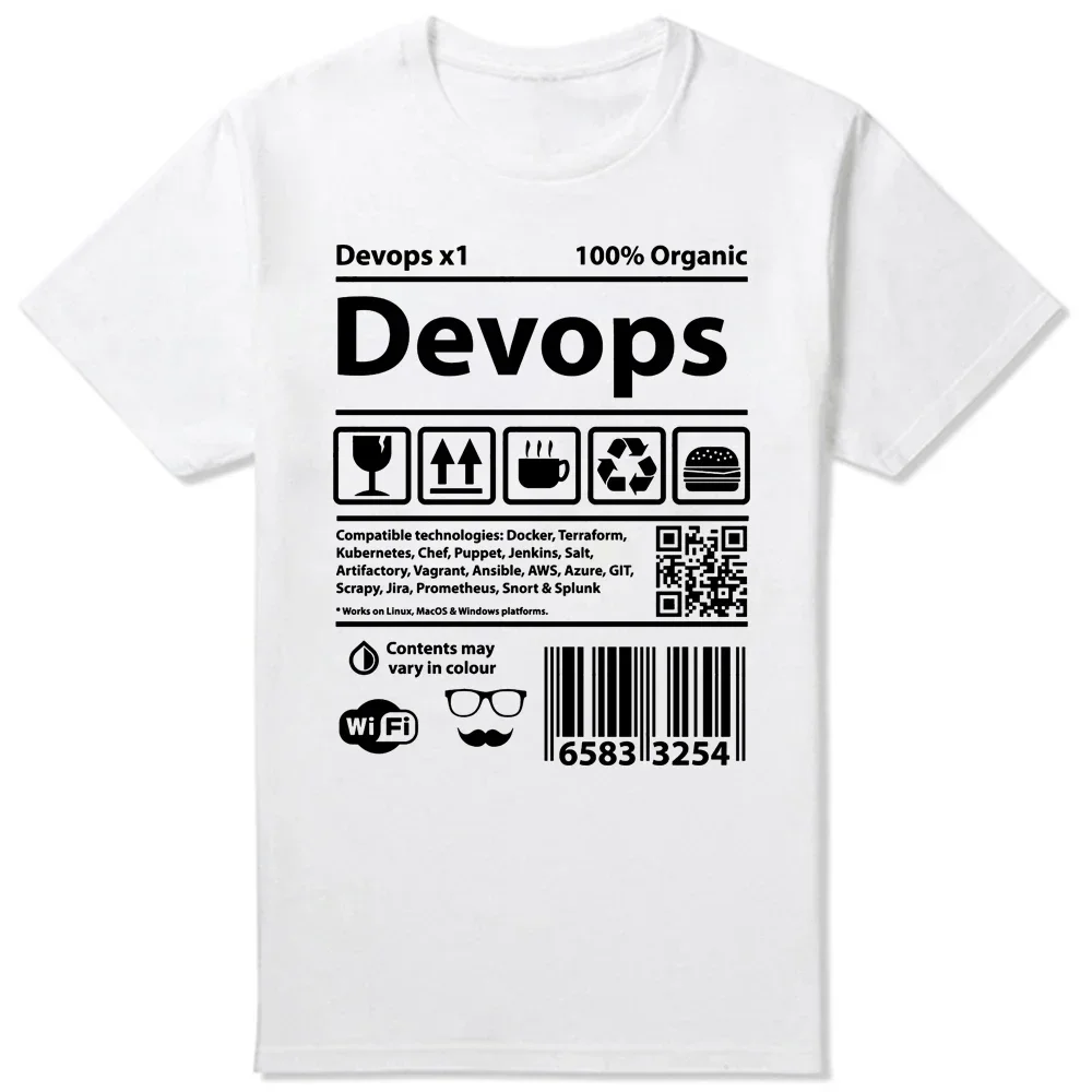 Funny Devops Barcode Programming Computers Source Code Geek T Shirts Summer Software Graphic Streetwear Birthday Gifts T-shirt