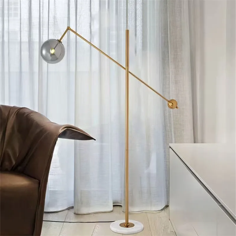 Vintage lampa podłogowa minimalistyczna nordic szklana lampa Sofa stojąca do kawy lampka nocna do sypialni kreatywna oświetlenie półki podłoga w