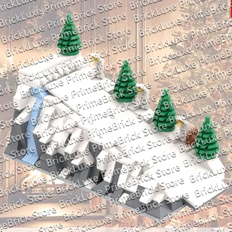 QWERCity Street View Model MOC Building Bricks Christmas Snow Sled Slide Modular Technology Children Holiday Gifts Assemble Toy
