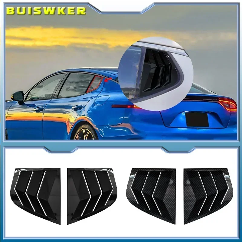 Auto Hinten Lamellen Fenster Seite Shutter Abdeckung Trim Aufkleber Vent Scoop für Kia Stinger 2018-2023 Zubehör Schwarz